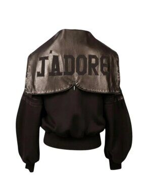 DIOR X JOHN GALLIANO J'ADORE HOODED BLACK LETTERMAN BOMBER JACKET US 4 PRELOVED